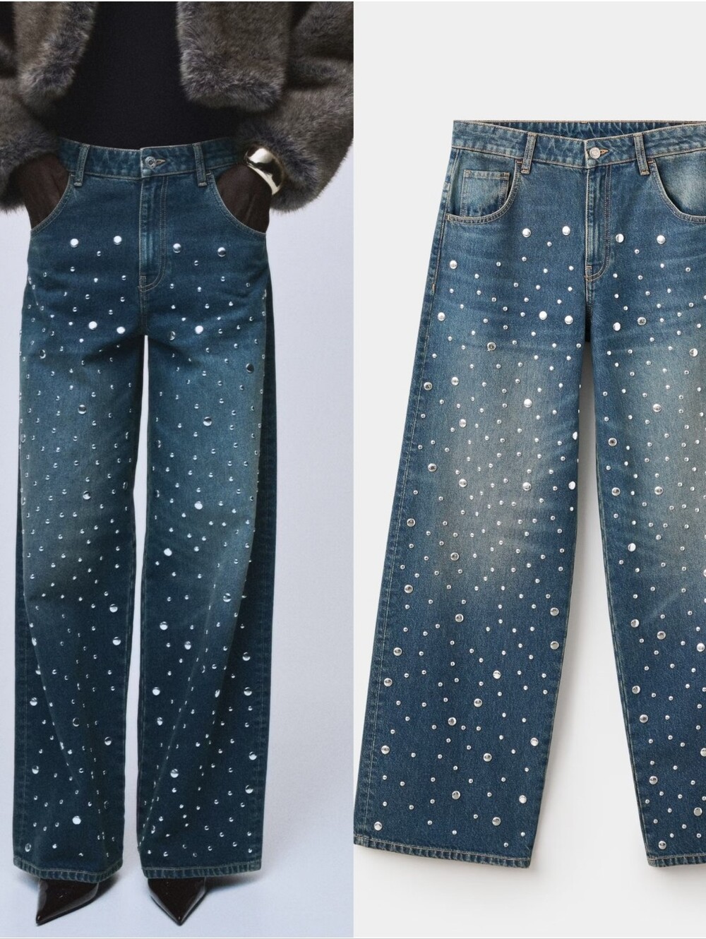 MANGO Studded Jeans